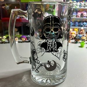 Hand crafted Vinyl decorated Glass Stein Mug